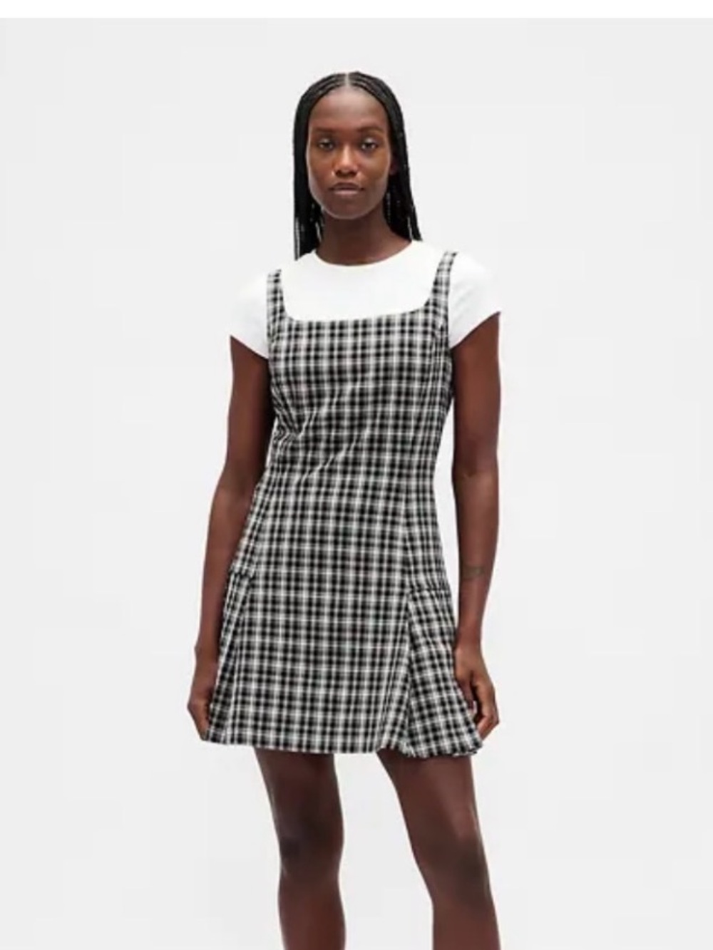 Gap Square-Neck Pleated Mini Dress